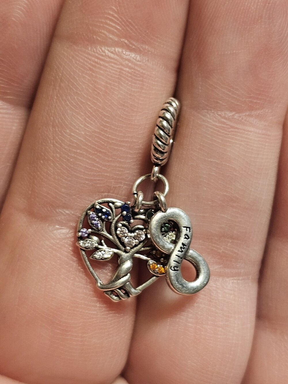 Sterling Silver 925 Family Tree Charm Pendant